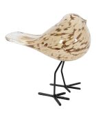 Décoration Moineau Serin beige/doré  - 14.5x8x14.5 cm