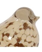 Presse papiers moineau Serin beige/doré  - 14x6x8 cm