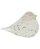 Presse papiers moineau Serin vert/rose  - 10.5x6x6.5 cm