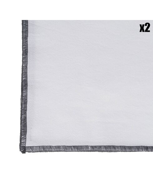 2 Serviettes de table Corino blanches - 35x35 cm