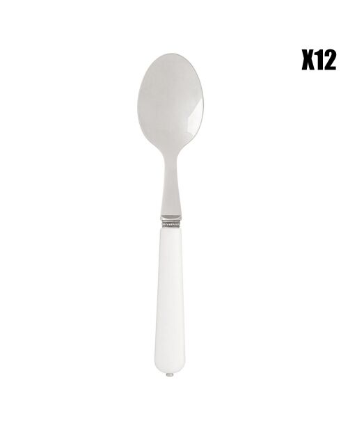 12 Cuillères dessert Lucie blanches