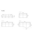 Canapé Modulaire Flora 5 Places ivoire - 292x102x79 cm