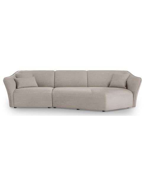 Canapé Angle Droit Modulaire Flora 5 Places beige foncé - 292x138x79 cm