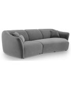 Canapé Angle Droit Modulaire Velours Flora 5 Places gris clair - 292x138x79 cm