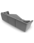 Canapé Angle Droit Modulaire Velours Flora 5 Places gris clair - 292x138x79 cm