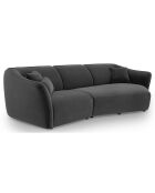 Canapé Angle Droit Modulaire Velours Flora 5 Places gris foncé - 292x138x79 cm
