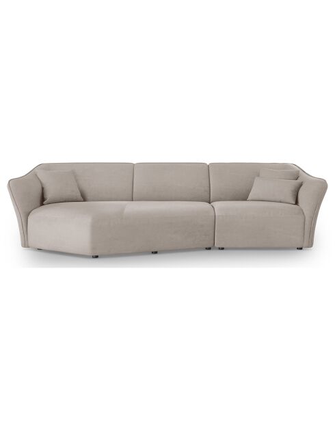Canapé Angle Gauche Modulaire Flora 5 Places beige foncé - 292x138x79 cm