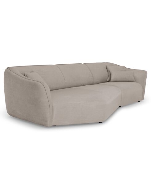 Canapé Angle Gauche Modulaire Flora 5 Places beige foncé - 292x138x79 cm