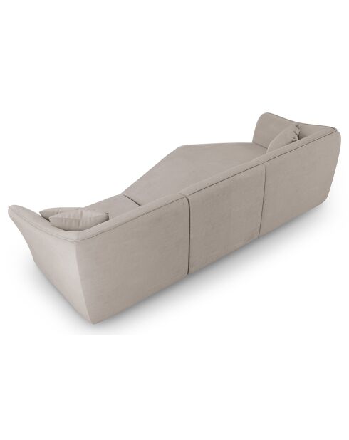 Canapé Angle Gauche Modulaire Flora 5 Places beige foncé - 292x138x79 cm