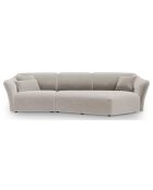 Canapé Angle Droit Modulaire Velours Flora 5 Places beige clair - 292x138x79 cm