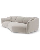 Canapé Angle Droit Modulaire Velours Flora 5 Places beige clair - 292x138x79 cm