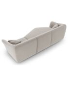Canapé Angle Gauche Modulaire Velours Flora 5 Places beige clair - 292x138x79 cm