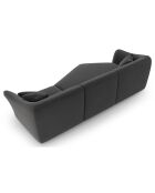 Canapé Angle Gauche Modulaire Velours Flora 5 Places gris foncé - 292x138x79 cm