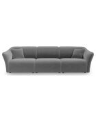 Canapé Modulaire Velours Flora 5 Places gris clair - 292x102x79 cm