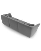 Canapé Modulaire Velours Flora 5 Places gris clair - 292x102x79 cm