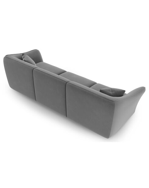 Canapé Modulaire Velours Flora 5 Places gris clair - 292x102x79 cm