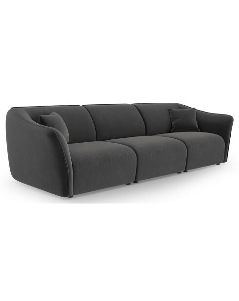Canapé Modulaire Velours Flora 5 Places gris foncé - 292x102x79 cm