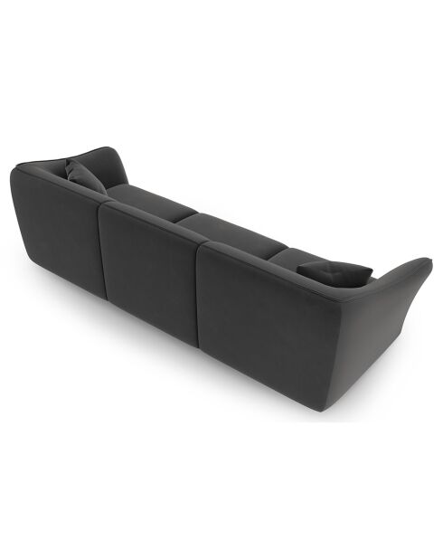 Canapé Modulaire Velours Flora 5 Places gris foncé - 292x102x79 cm