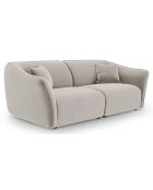 Canapé Modulaire Velours Flora 3 Places beige clair - 206x102x79 cm