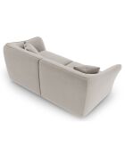 Canapé Modulaire Velours Flora 3 Places beige clair - 206x102x79 cm
