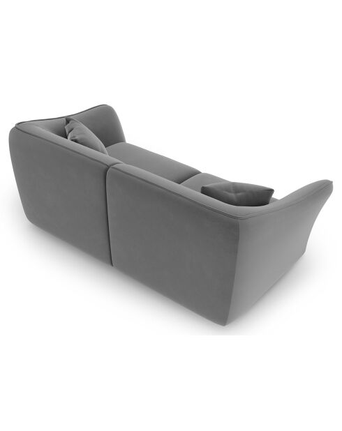 Canapé Modulaire Velours Flora 3 Places gris clair - 206x102x79 cm