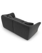 Canapé Modulaire Velours Flora 3 Places gris foncé - 206x102x79 cm