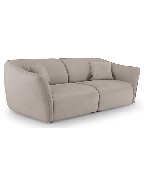 Canapé Modulaire Flora 3 Places beige foncé - 206x102x79 cm