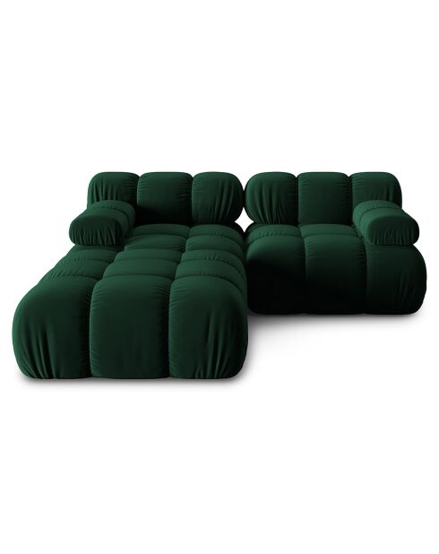 Canapé Modulaire Velours Tropea 3 Places vert bouteille - 188x188x63 cm
