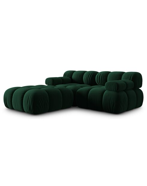 Canapé Modulaire Velours Tropea 3 Places vert bouteille - 188x188x63 cm