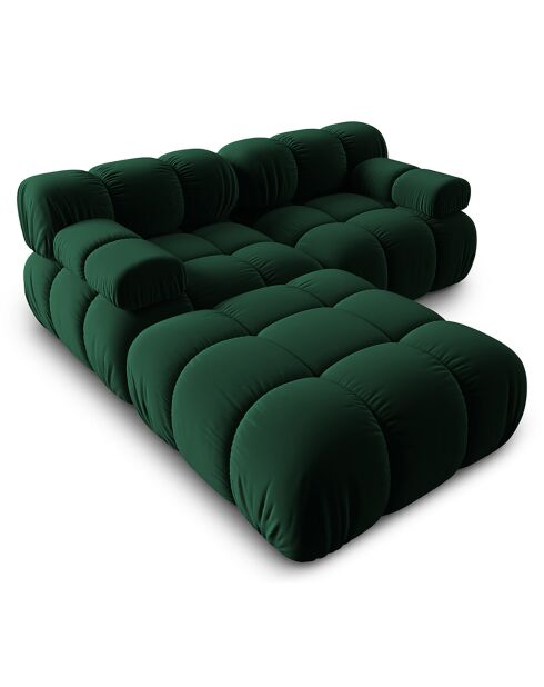 Canapé Modulaire Velours Tropea 3 Places vert bouteille - 188x188x63 cm