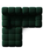 Canapé Modulaire Velours Tropea 3 Places vert bouteille - 188x188x63 cm