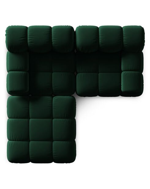 Canapé Modulaire Velours Tropea 3 Places vert bouteille - 188x188x63 cm