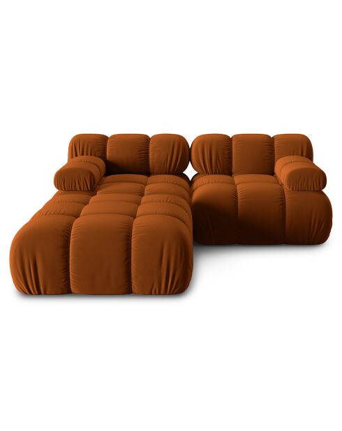 Divano modulare Tropea 3 posti in velluto terracotta - 188x188x63 cm
