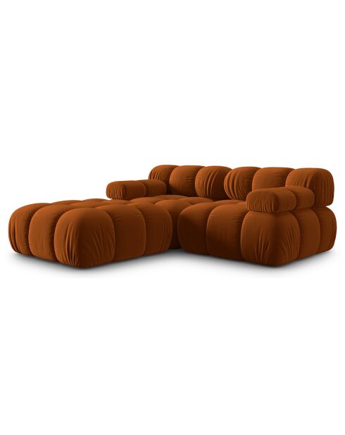 Canapé Modulaire Velours Tropea 3 Places terracotta - 188x188x63 cm