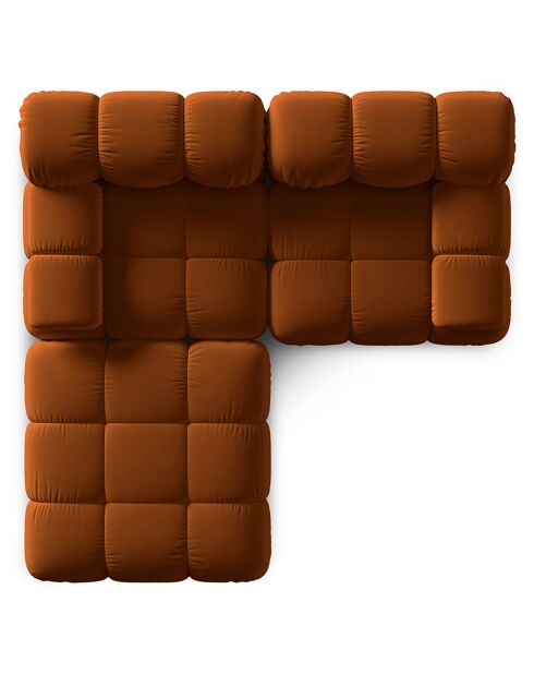 Canapé Modulaire Velours Tropea 3 Places terracotta - 188x188x63 cm