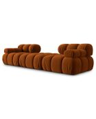 Canapé Modulaire Velours Tropea 3 Places terracotta - 188x188x63 cm