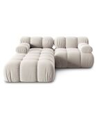 Canapé Modulaire Velours Tropea 3 Places beige clair - 188x188x63 cm