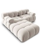 Canapé Modulaire Velours Tropea 3 Places beige clair - 188x188x63 cm