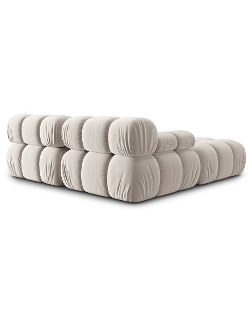 Canapé Modulaire Velours Tropea 3 Places beige clair - 188x188x63 cm
