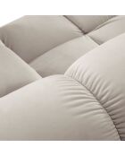 Canapé Modulaire Velours Tropea 3 Places beige clair - 188x188x63 cm