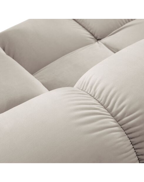 Canapé Modulaire Velours Tropea 3 Places beige clair - 188x188x63 cm