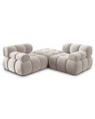 Canapé Modulaire Velours Tropea 3 Places beige clair - 188x188x63 cm