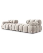 Canapé Modulaire Velours Tropea 3 Places beige clair - 188x188x63 cm