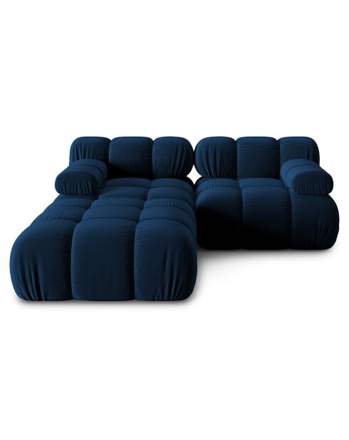 Tropea Modulares 3-Sitzer-Sofa aus Samt, 188x188x63 cm, Königsblau