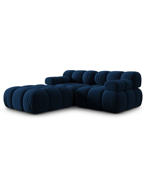 Tropea Modulares 3-Sitzer-Sofa aus Samt, 188x188x63 cm, Königsblau