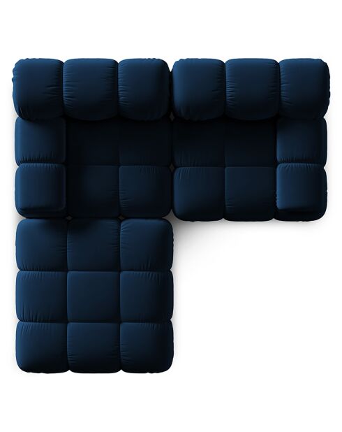 Canapé Modulaire Velours Tropea 3 Places bleu roi - 188x188x63 cm