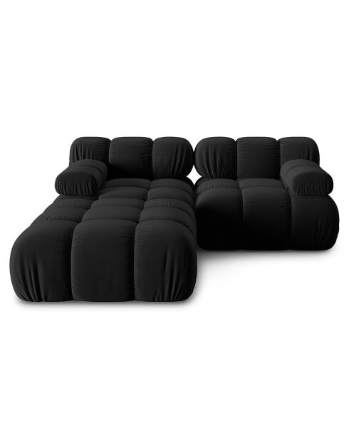 Canapé Modulaire Velours Tropea 3 Places noir - 188x188x63 cm