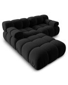 Canapé Modulaire Velours Tropea 3 Places noir - 188x188x63 cm