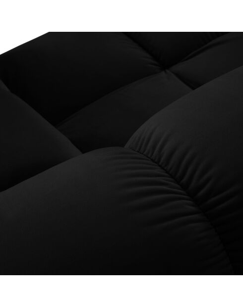 Canapé Modulaire Velours Tropea 3 Places noir - 188x188x63 cm