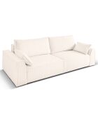 Canapé Convertible Avec Coffre Sophia 3 Places ivoire - 235x100x87 cm